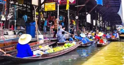 Bangkok Floating Markets Tour: Damnoen Saduak, Maeklong Railway, and Amphawa Markets