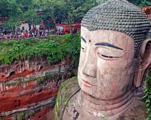 Giant Buddha and Tea Terrace Town Day Tour from Chengdu
