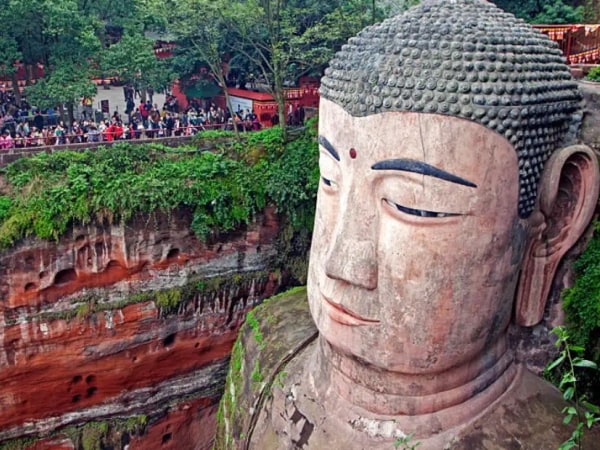 Giant Buddha and Tea Terrace Town Day Tour from Chengdu